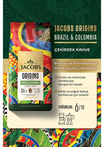 Origins Brazil & Colombia Çekirdek Kahve 1 kg x 2 Adet fiyatları