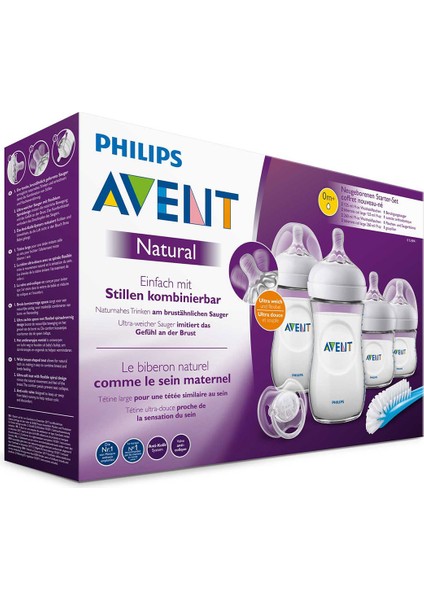 Natural Yenidoğan Biberon Seti 2×120 ml 2×240 ml Airflex Valfli Kolik Önleyici