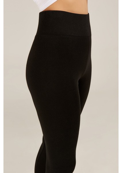 Kadın Siyah Yüksek Bel Korsajlı Spor Tayt modelleri