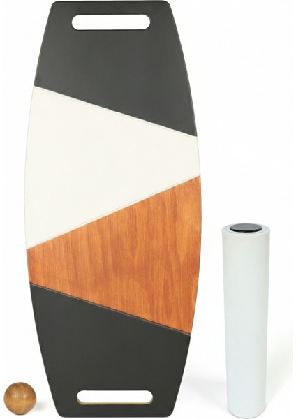 Renkli Denge Tahtası Balance Roller Board Çift Fonksiyonlu Sörf Eğitim Tahtası Kaykay Eğitim Tahtası 73 x 31 cm