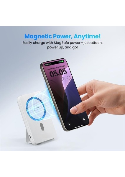 Iphone 11/12/13/14/15/16/17/pro/pro Max UYUMLU10.000 Mah 22,5W Magsafe Wireless Standlı Kablosuz Hızlı Powerbank 1xusb-A, 1xusb-C fiyatları