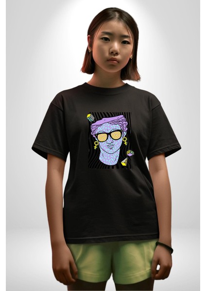 Sadece Piskoloji Grafik Baskılı Pamuklu Penye Kadın Erkek Siyah Tişört modelleri