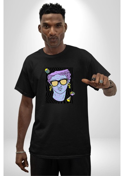 Sadece Piskoloji Grafik Baskılı Pamuklu Penye Kadın Erkek Siyah Tişört fırsatları