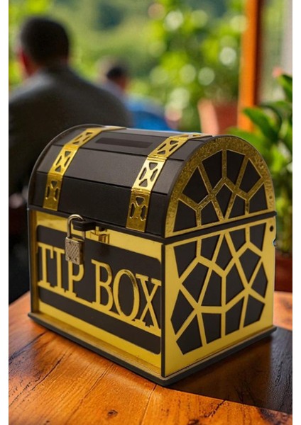Kişiye Özel Gold Pleksi Tip Box Bahşiş Kumbarası – Dekoratif Ahşap Kumbara modelleri
