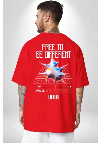 Farklı Olmak Zorundayım Sırt Baskılı Pamuklu Penye Kadın Erkek Kırmızı Tişört fırsatları