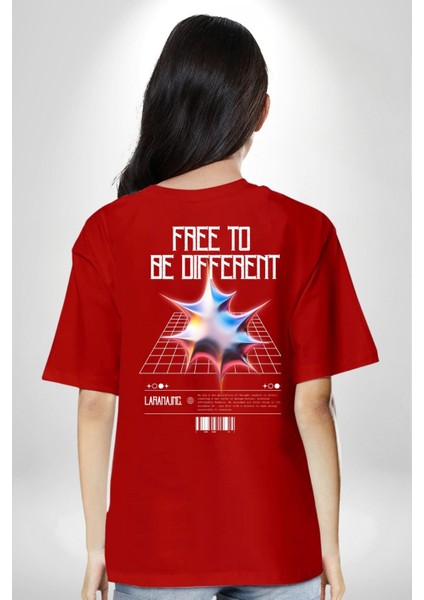 Farklı Olmak Zorundayım Sırt Baskılı Pamuklu Penye Kadın Erkek Kırmızı Tişört indirimleri