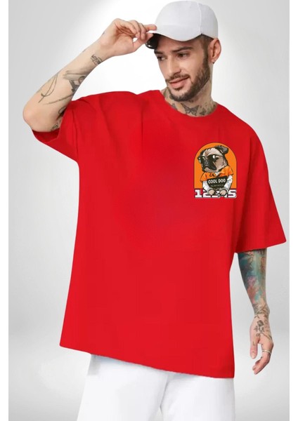 Cool Köpek Hapishane Güneş Gözlük Cep Sırt Baskılı Pamuklu Penye Kadın Erkek Kırmızı Tişört indirimleri