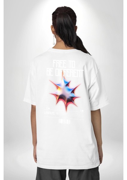 Farklı Olmak Zorundayım Sırt Baskılı Pamuklu Penye Kadın Erkek Beyaz Tişört