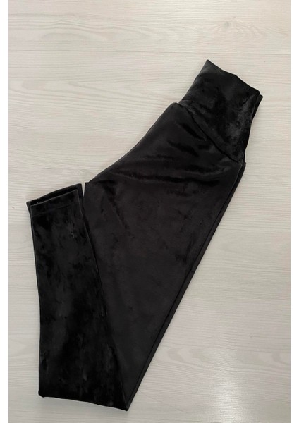 Yüksek Bel Fransız Siyah Kadife Tayt indirimleri