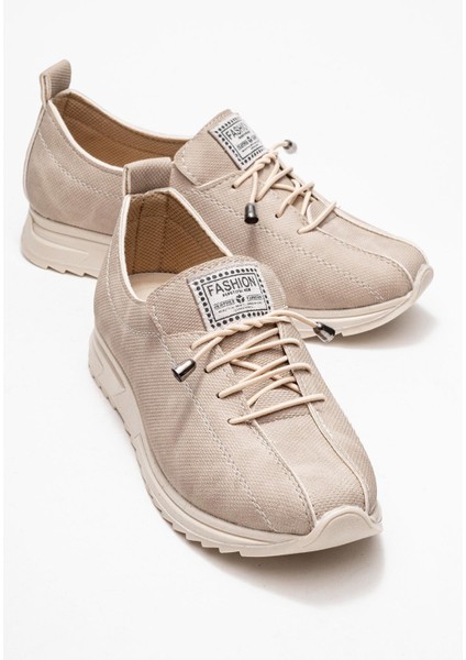 Triko Rahat Yumuşak Tabanlı Kadın Ayakkabı BEJ KOT BEJ