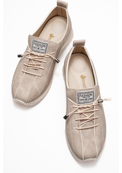 Triko Rahat Yumuşak Tabanlı Kadın Ayakkabı BEJ KOT BEJ indirimleri