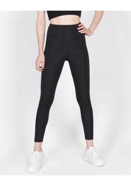 Kadın Siyah Disko Yüksek Bel Toparlayıcı Günlük Spor Şık Rahat Push Up Slim Fit Parlak Disco Tayt modelleri