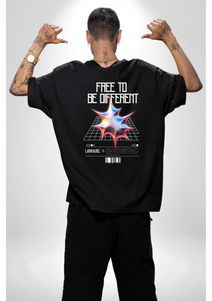 Farklı Olmak Zorundayım Sırt Baskılı Pamuklu Penye Kadın Erkek Siyah Tişört fiyatları