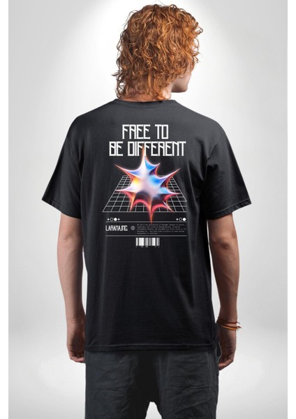 Farklı Olmak Zorundayım Sırt Baskılı Pamuklu Penye Kadın Erkek Siyah Tişört fırsatları