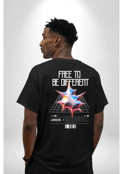 Farklı Olmak Zorundayım Sırt Baskılı Pamuklu Penye Kadın Erkek Siyah Tişört indirimleri