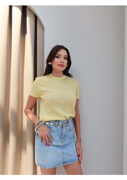 Kısa Kollu Dantel Kazak fırsatları