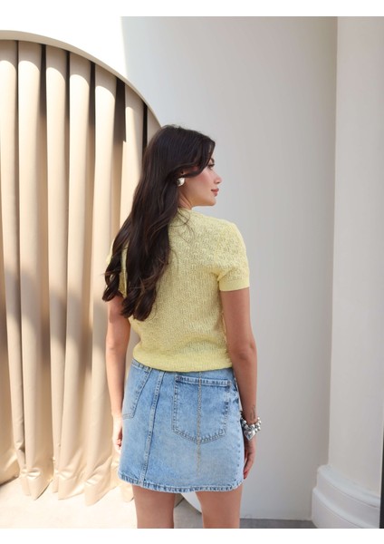 Kısa Kollu Dantel Kazak indirimleri