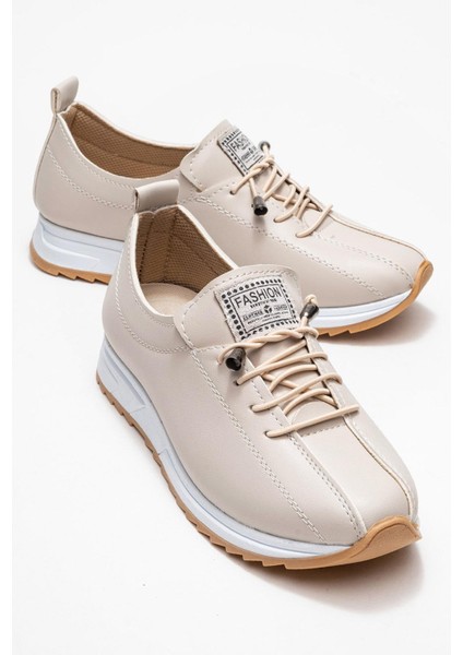 Yumuşak Tabanlı Kadın Ayakkabı Bej Beyaz