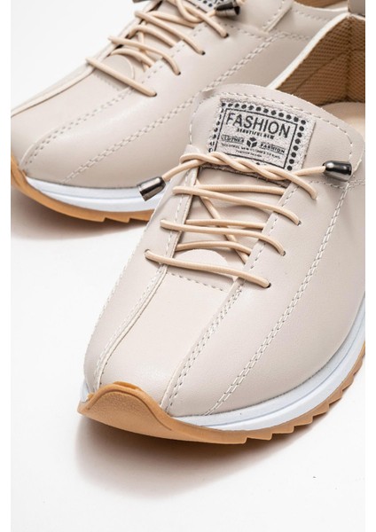 Yumuşak Tabanlı Kadın Ayakkabı Bej Beyaz modelleri