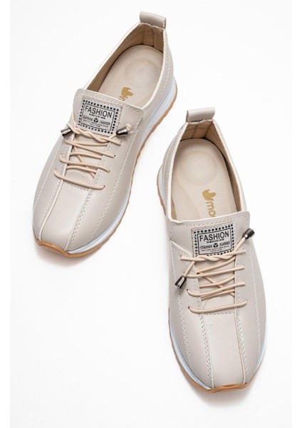 Yumuşak Tabanlı Kadın Ayakkabı Bej Beyaz indirimleri