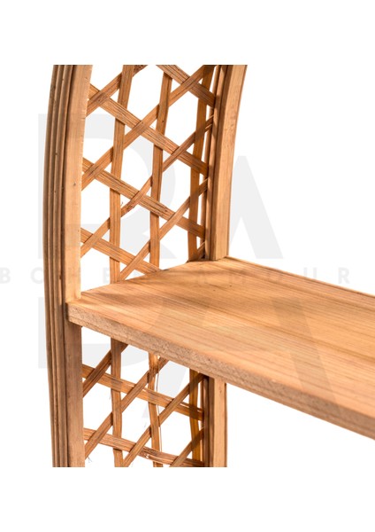 Oval Kafes Örgülü Bambu Raflık / Bohem Duvar Rafı fırsatları