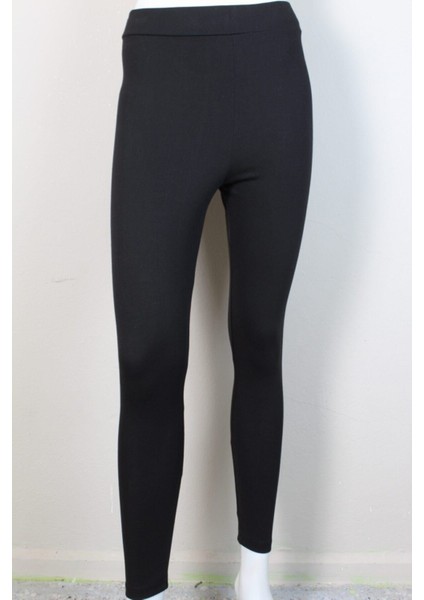 Kadın Siyah Büyük Beden Çelik Örme Tayt