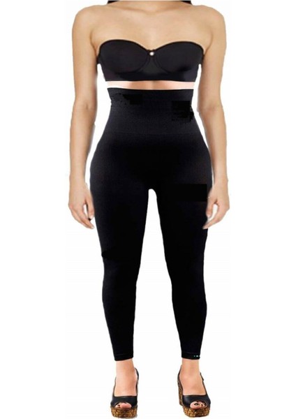 Kadın Siyah Yüksek Bel Tayt