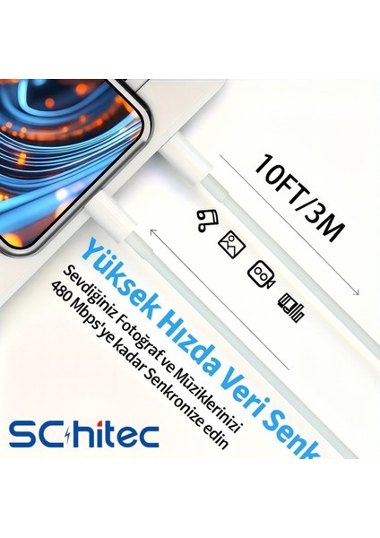 3 Paket 6A 100W Type-C To Lightning Hızlı Data ve Şarj Kablosu 1 Metre/ 2 Metre / 3 Metre Beyaz SX112131 indirimleri