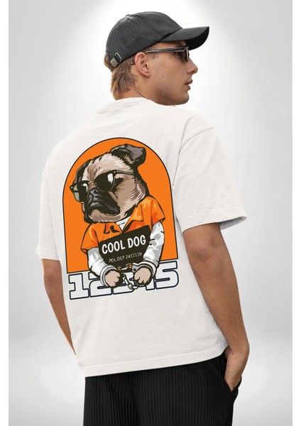 Cool Köpek Hapishane Güneş Gözlük Cep Sırt Baskılı Pamuklu Penye Kadın Erkek Beyaz Tişört fiyatları