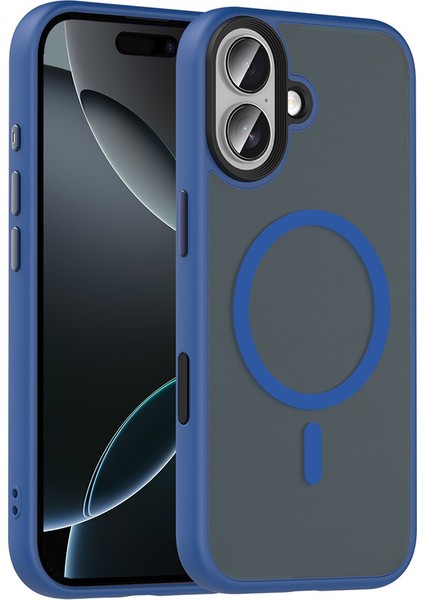 iPhone 17 Kılıf Flet Wireless Şarj Özellikli Mat Arka Yüzey Lacivert modelleri