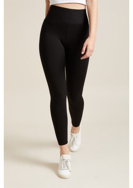 Kadın Siyah Yüksek Bel Çelik Örme Tayt [3848] fiyatları