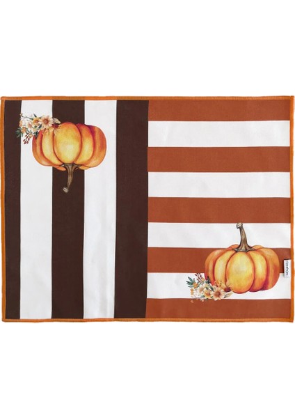 Sonbahar, Kabaklı, Autumn, Desenli, Renkli, Kenar Biyeli Amerikan Servis 35X45 cm (1 Adet) modelleri