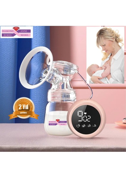 Diamond Elmas Elektrikli Göğüs Pompası LCD Ekran Gıda Sınıfı Silikon Taşınabilir ve Kolay Temizlenebilir