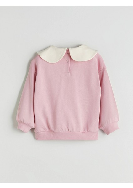 Lcw Kids Pembe Bebe Yaka Kız Çocuk Sweatshirt modelleri