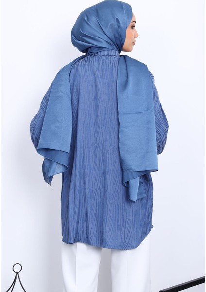 Indigo Jakarlı Düğmeli Gömlek fırsatları