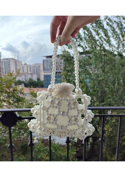 El Örmesi - Inci Zarafetiyle Mini El Çantası - Günlük ,özel Gün (Nikah,düğün)