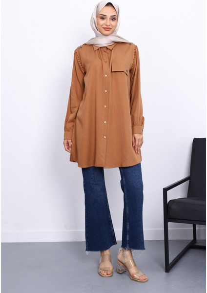 Camel Omuzları Incili Tunik fiyatları