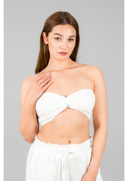 Müslin Kadın Crop Top