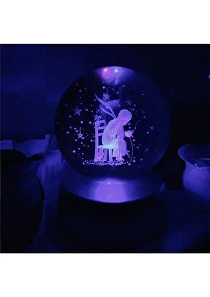 Küçük Prens 3D Renkli Işıklı Cam Küre fiyatları