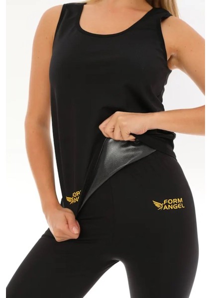 Atlet Tayt Sauna 2'li Takımı Büyük Beden Isıyı Hapseden Kumaş