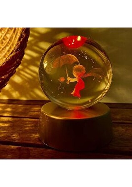 Küçük Prens 3D Renkli Işıklı Cam Küre fırsatları