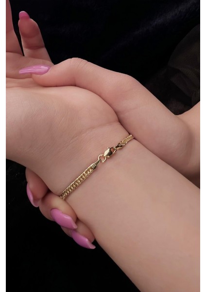 14 Ayar Altın Sık Gurmet Bileklik 2.80 mm fırsatları