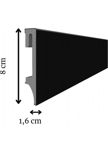 Espumo Suya Dayanıklı Kompozit Süpürgelik 8 cm - 2,40 Metre - Siyah - ESP206 fiyatları