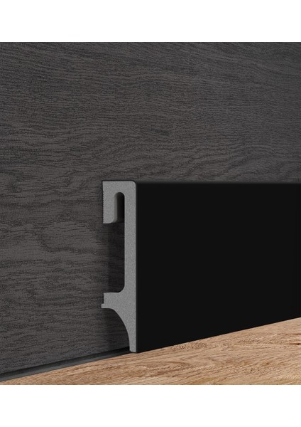 Espumo Suya Dayanıklı Kompozit Süpürgelik 8 cm - 2,40 Metre - Siyah - ESP206 modelleri