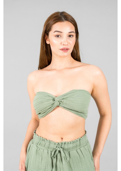 Müslin Kadın Crop Top