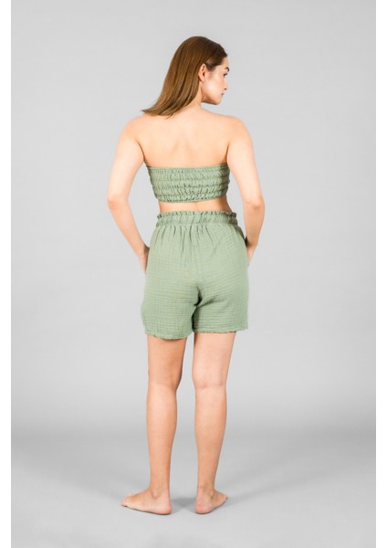 Müslin Kadın Crop Top