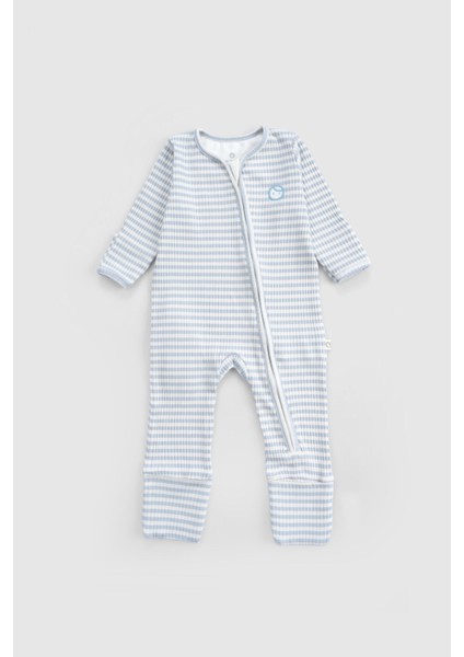 Kendinden Eldivenli ve Patikli Kaşkorse Modal Mavi Fermuarlu Tulum fiyatları