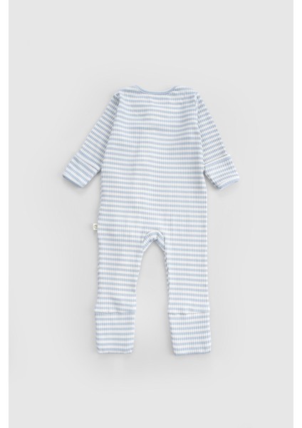 Kendinden Eldivenli ve Patikli Kaşkorse Modal Mavi Fermuarlu Tulum modelleri