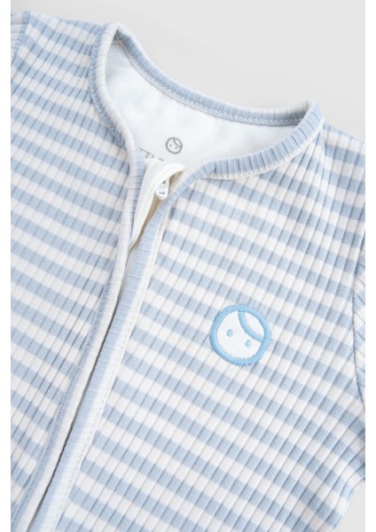 Kendinden Eldivenli ve Patikli Kaşkorse Modal Mavi Fermuarlu Tulum fırsatları