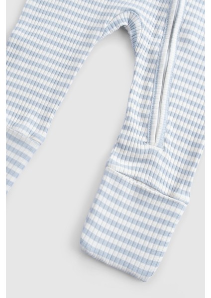 Kendinden Eldivenli ve Patikli Kaşkorse Modal Mavi Fermuarlu Tulum indirimleri